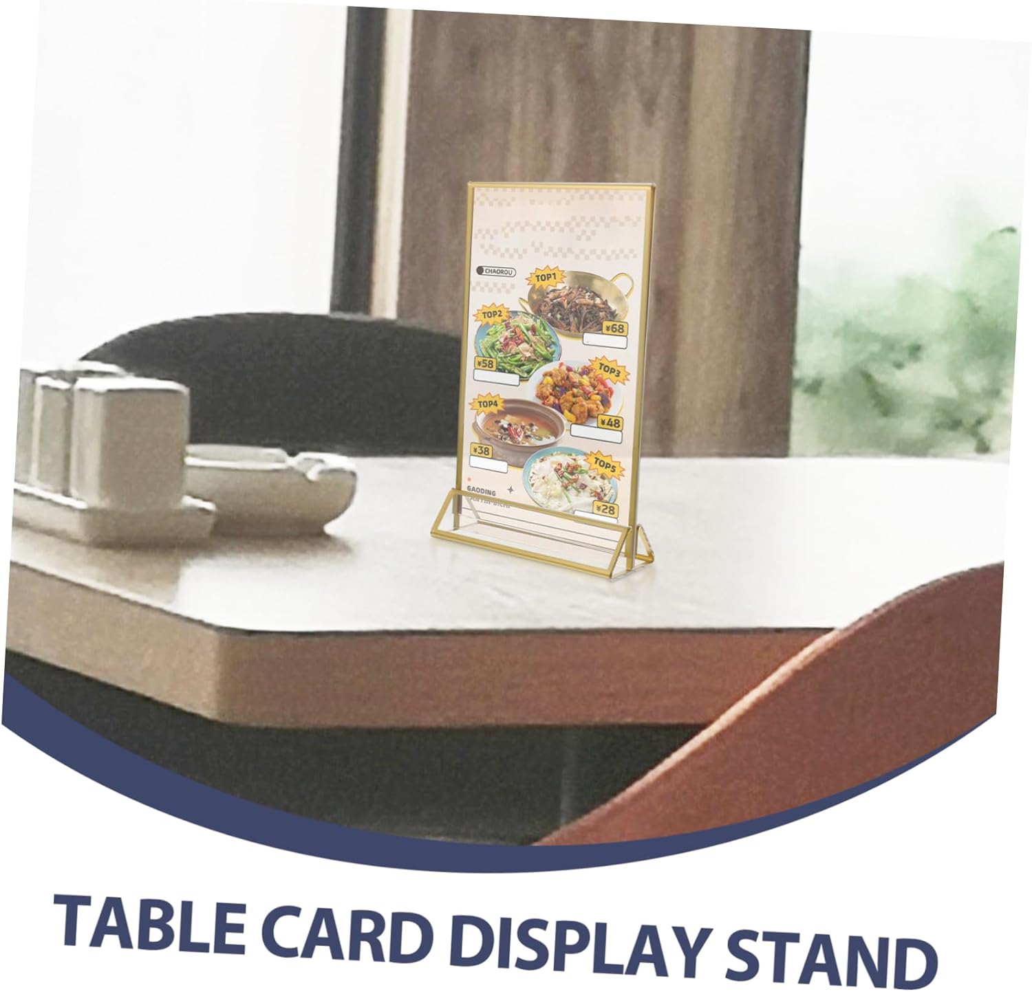 Garneck 6pcs Acrylic Table Menu Display Stand Double Sided Frame for Trade Show Events