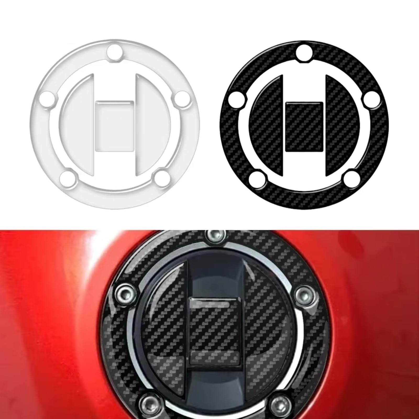 Compatibile Con Suzuki Per Gladius Per SFV650 2014-2015 Carbon Look Moto Coperchio Del Serbatoio Carburante Adesivo Trazione Grip Antiscivolo Serbatoio(Carbon-Look)