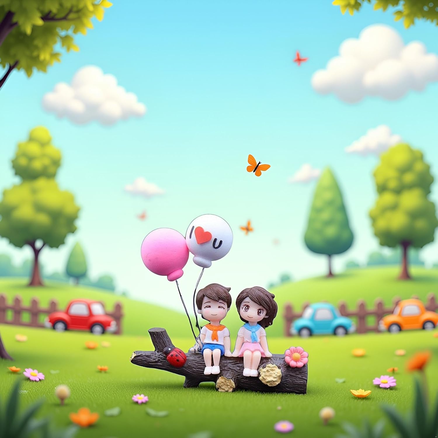 Jowxsx Lovely Cartoon Car Decoration,Couple Cute Ornaments, Car Dashboard Decorations Girl and Boy Ornament,Car Interior Cute Resin Ornaments Suit,Dashboard Figurine Gifts for Automotive