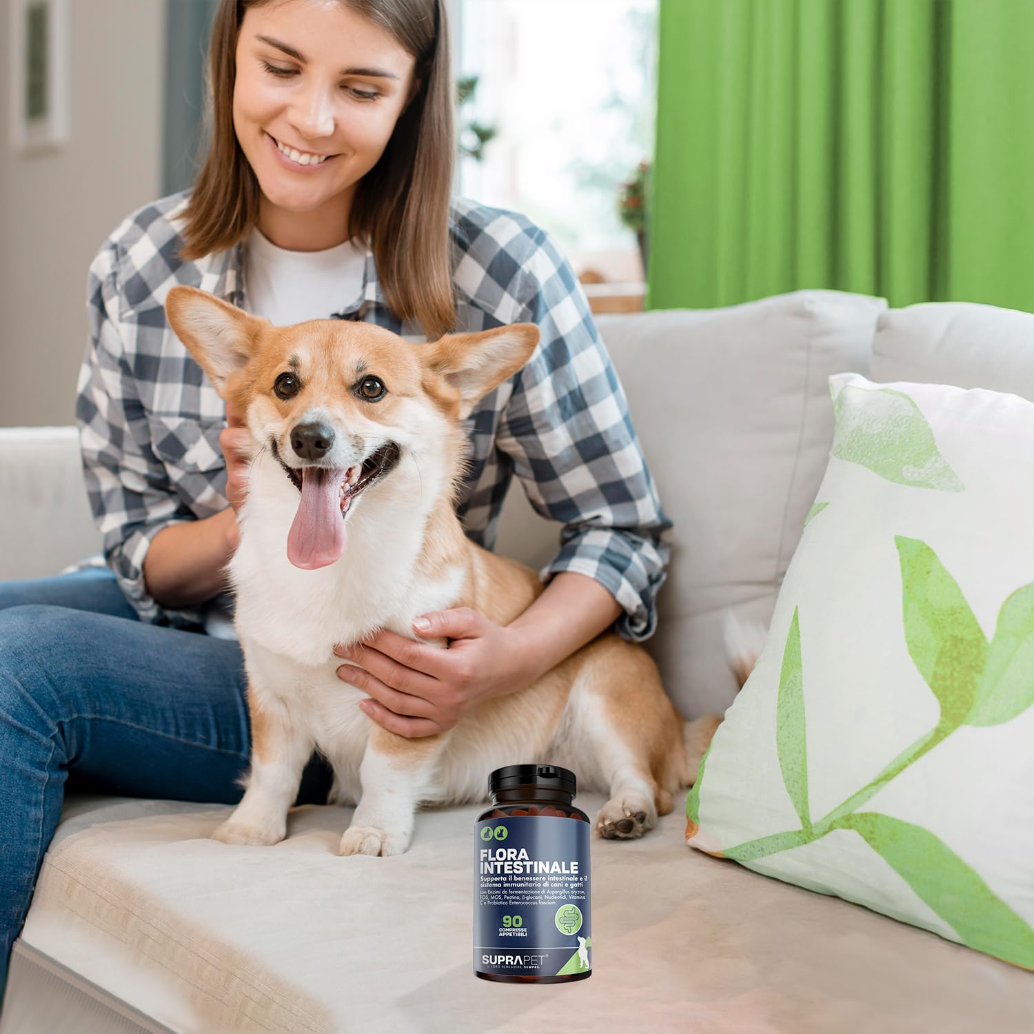 Suprapet Flora Intestinale Cani e Gatti 180 compresse - Fino a 6 Mesi di Fornitura, Con Fermenti Lattici, Probiotici, Vitamina C - Per Intestino e Flora Batterica