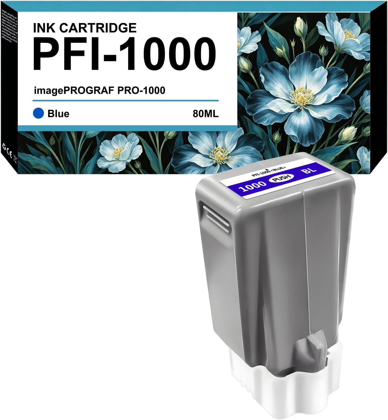 YOUEXPERT PFI-1000Blue Ink Cartridge Pigment Compatible with Canon PFI1000 imagePROGRAF PRO-1000 Printer(1-Pack,Blue,80ML)