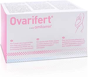 amitamin Ovarifert Inositol Komplex bei PCO Syndrom, 120 Kapseln, hochdosiert, Apothekenqualität, Myo Inositol bei Kinderwunsch und Schwangerschaft, mit Vitamin C, D, B12, Vegan, deutsche Herstellung