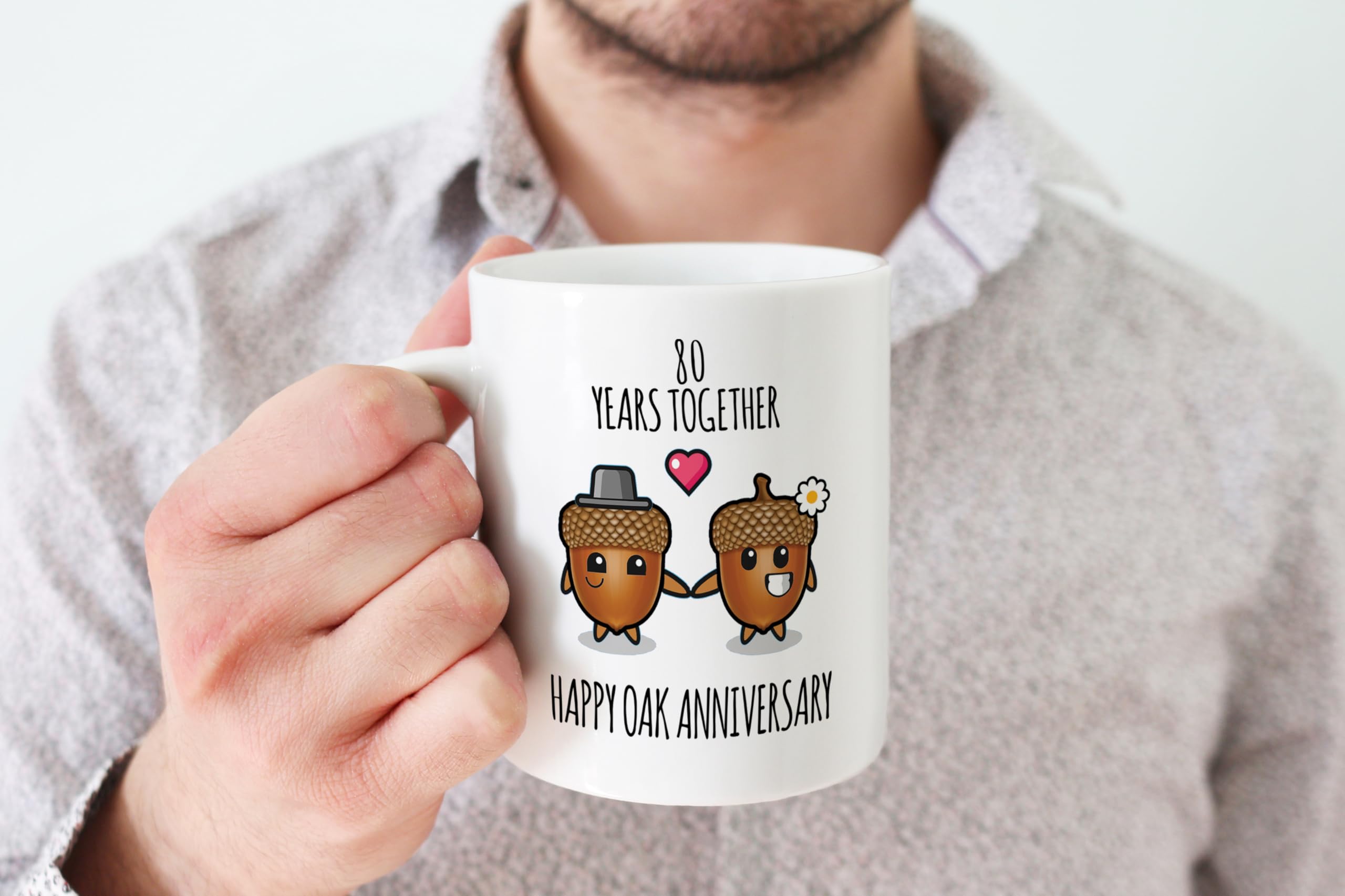 Stuff4 80th Anniversary Mug Gift for Men Women, 80 Years Together - Image 4
