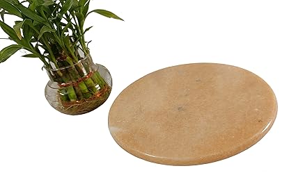 PF With Pickfully Pink Marble Roti Maker, Pink Marble Chakla 9 Inch Diameter
