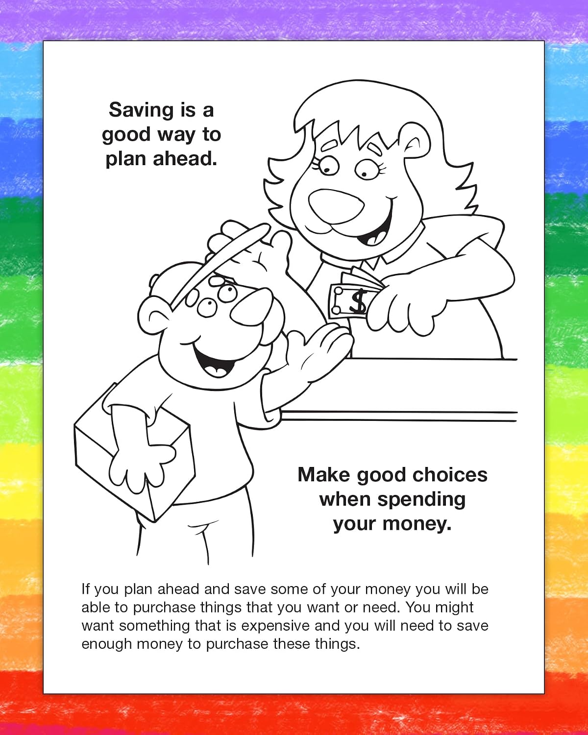 ZOCO – My Saving Account Coloring Books (25 Bulk Pack, Without Crayons) – Games to Learn About Money & Finance – Credit Union, Bank Handout for Kids
