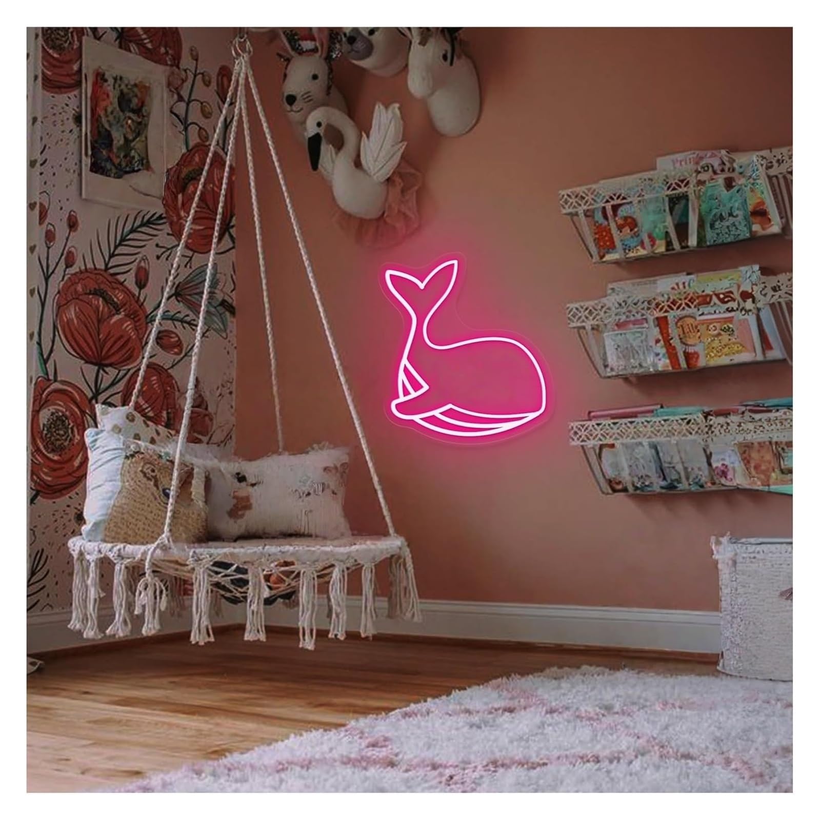 Aextroi neon Lights Sign Neon Sign Depicting Dolphins Decoration 36cmx40cm