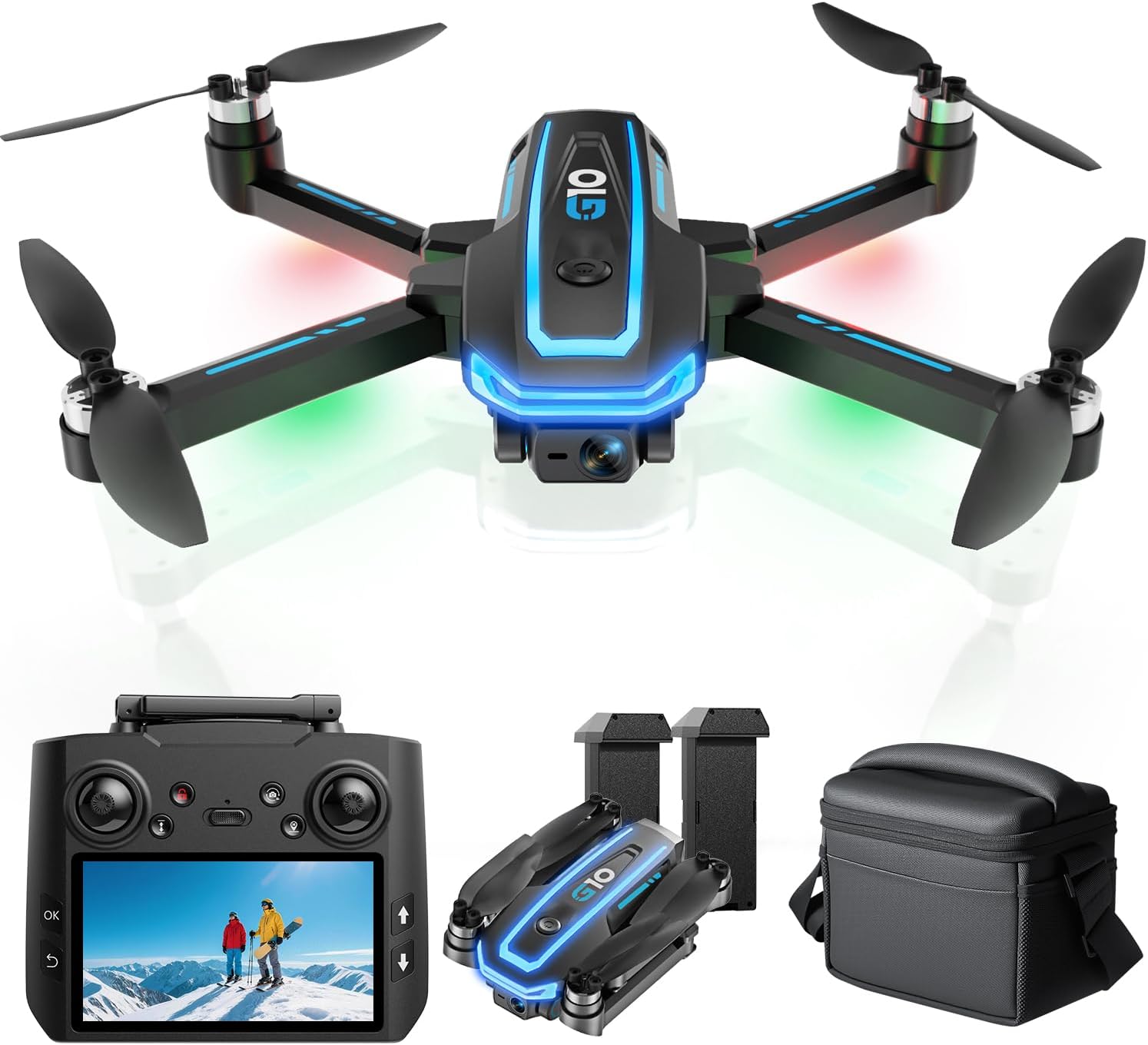 GPS Drohne mit kamera EIS 4K(Bildschirmfernsteuerung),Faltbare Mini Drone für Erwachsene, Einsteiger und Kinder, 45 Minuten Flugzeit, 2 zusätzliche Akkus, Auto Rückkehr, Unter 249g, C0