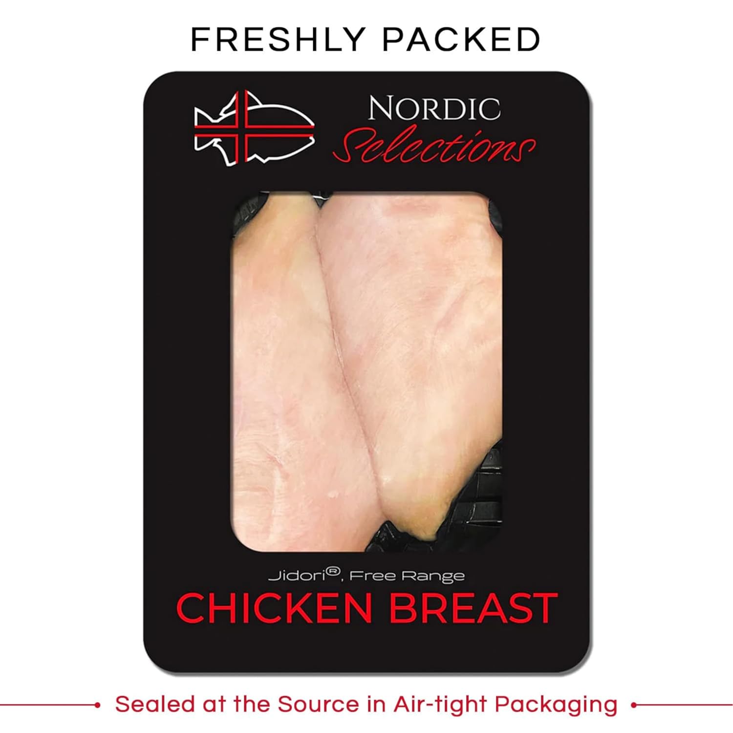 Nordic Catch Jidori Free Range Chicken Breast - Non-GMO, 100% Vegetarian Fed Chicken - Michelin-Star Quality Chicken Breast Boneless, Californian Grown Fresh Whole Chicken (6oz portion - Pack of 16)