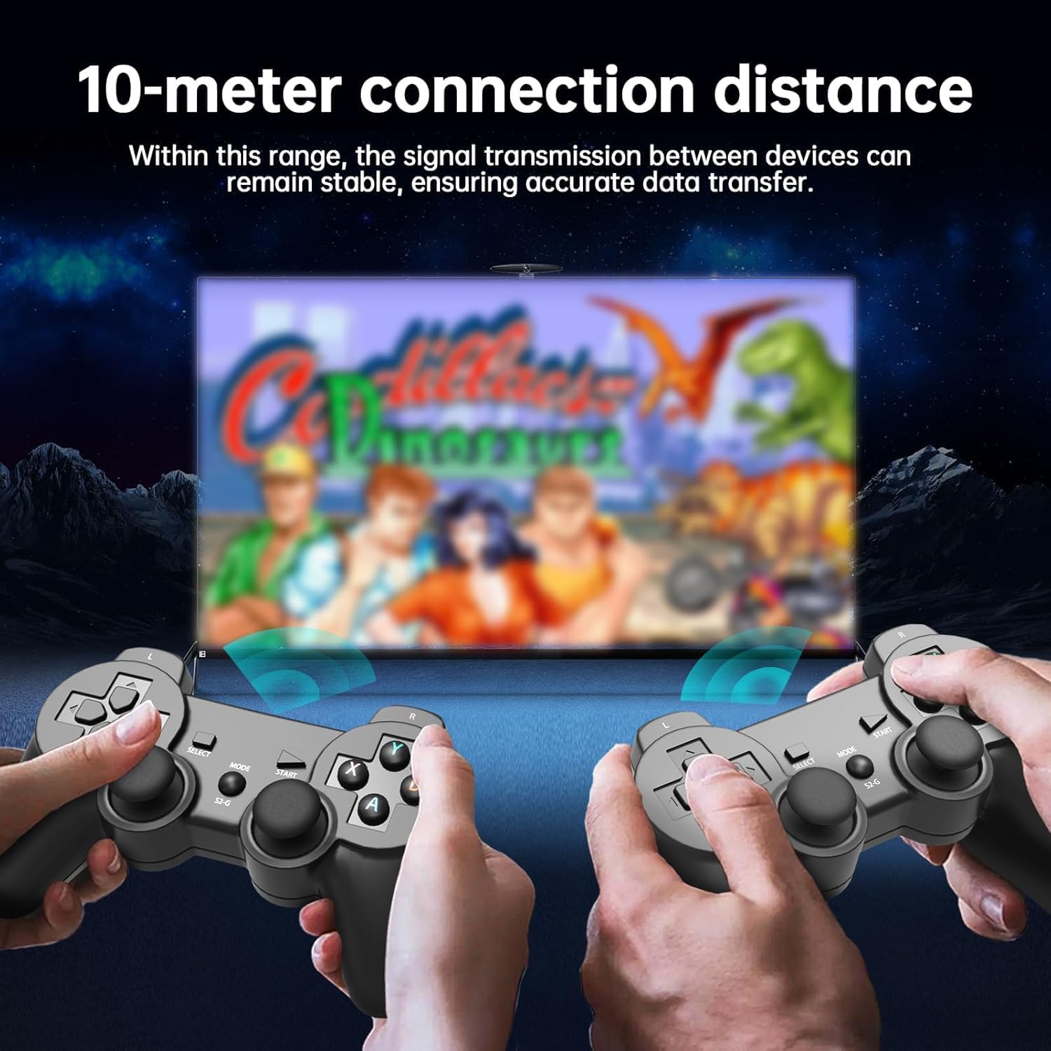 2025 Upgraded Wireless Retro Gaming Console, Plug & Play Video TV Game Stick with 4K HDMI Output,Built-in 9 Emulators, 20,000+ Video Games,with Dual 2.4G Wireless Controllers for TV Plug and Play