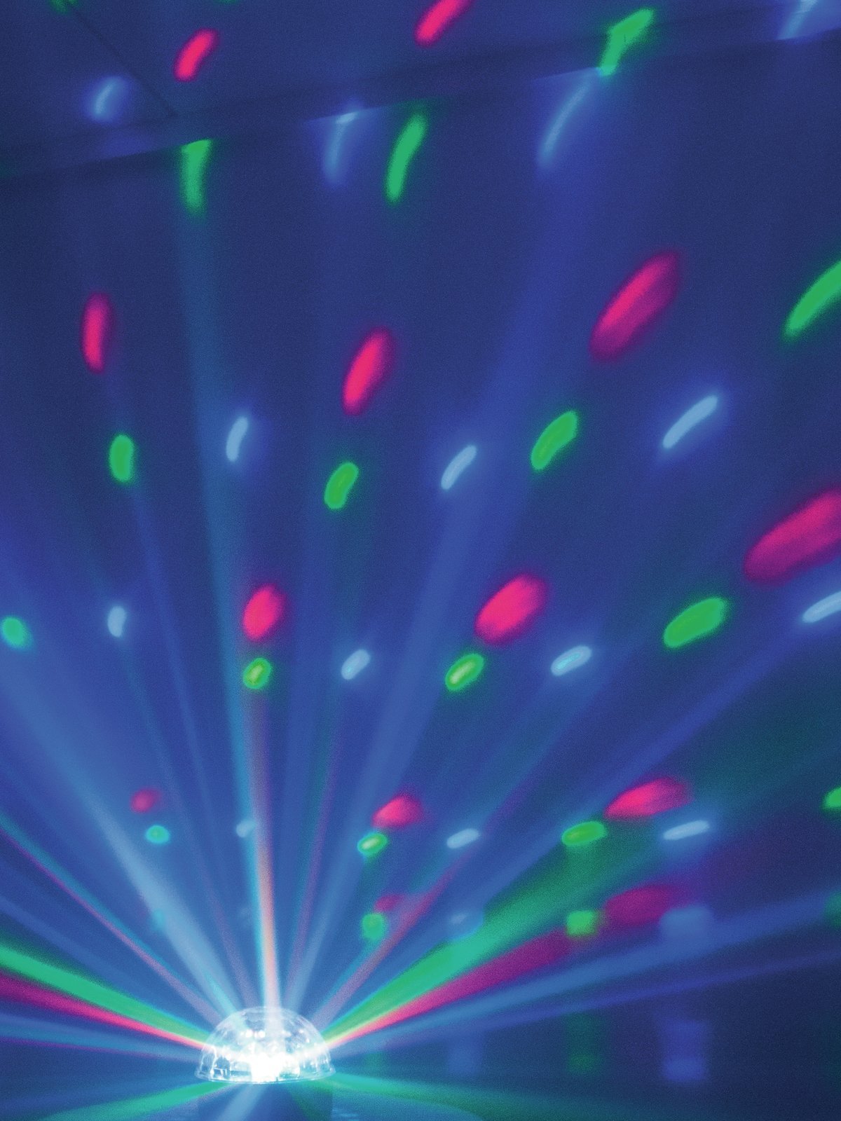 Eurolite LED BC-6 Strahleneffekt | Kompakter Spiegelkugel-Effekt mit leuchtenden Plexiglaskugel & DMX | Musiksteuerung über eingebautes Mikrofon