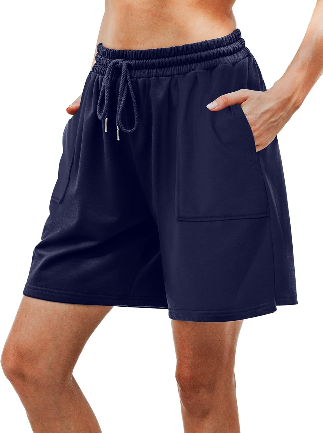 Cowasto Womens Cotton Sweat Shorts Casual Summer Loose Athletic Short Drawstring Waist Lounge Running Shorts with Pockets