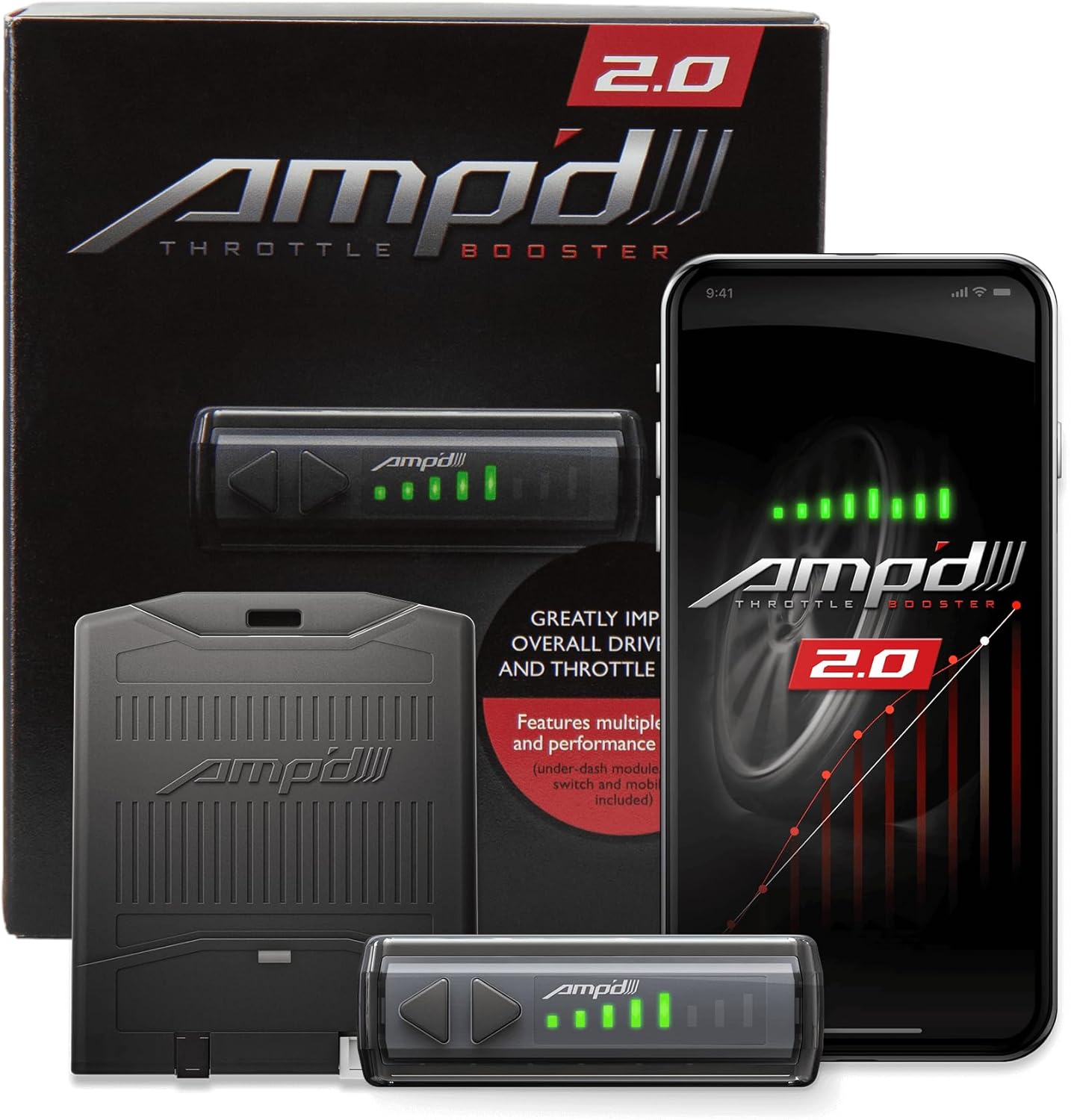 Amp'D 28867-D2 Throttle Booster 2.0 with Bluetooth Switch