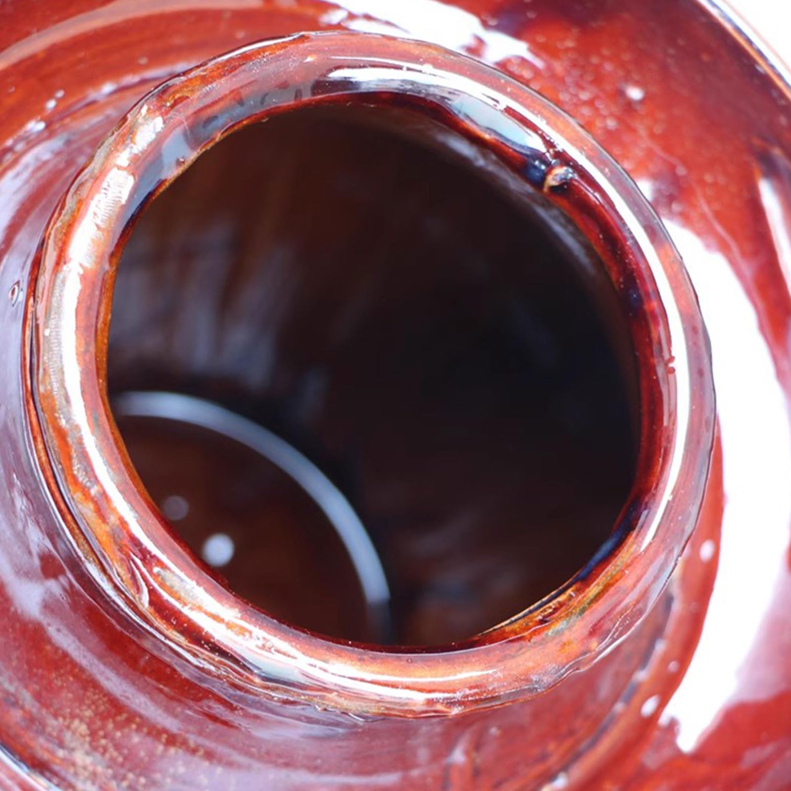 Garnek fermentacyjny z pokrywką z uszczelką wodną - Tradycyjny chiński ceramiczny garnek do kiszenia kapusty - Kamionkowy fermentator do sosu kimchi, warzenia kombuchy,3.5L