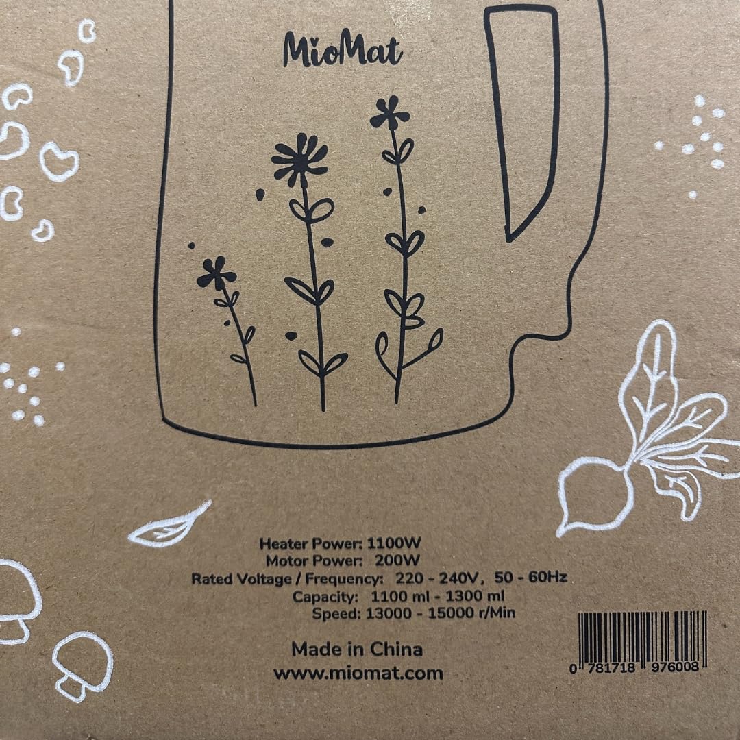 8-in-1 Pflanzlicher Milchbereiter 1,2L Mandelmilch Sojamilch Hafermilch Kokosmilch Suppen Brei Smoothies Püree Vollautomatisch