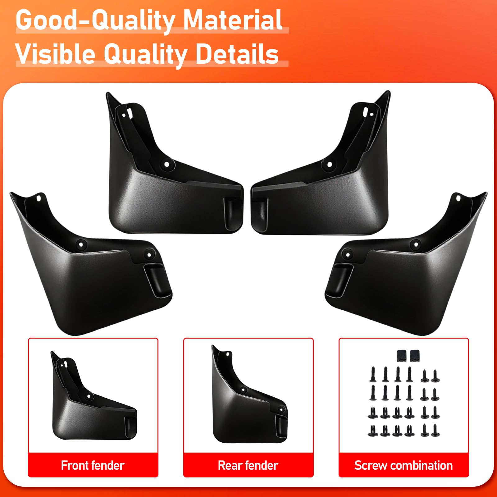 BZKXA Mud Flaps for Chevrolet Equinox EV 2024-2025,Upgraded Mudflaps Wheel Tire Splash Guards for Chevy Equinox EV Exterior Accessories,All Weather No Drilling Required 4PCS Fender — view 6