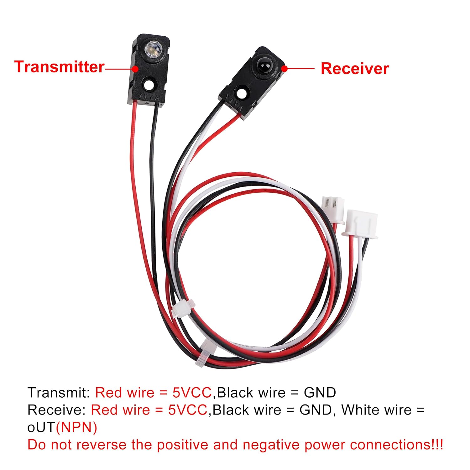 Treedix IR Break Beam Sensor 5MM LEDs Counting Module Split Through-Beam Photoelectric Switch