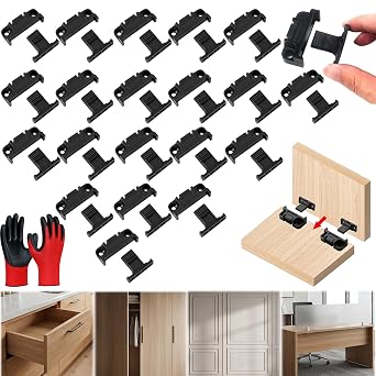 Adjustable Plastic Fixed Matched Hardware, Quick Release Roman Column Connector Siding, Snap in Quick Release Wall Panel Fastener Fixing Clip, Small Angle Bracket for Cabinet Wardrobe DIY 20
