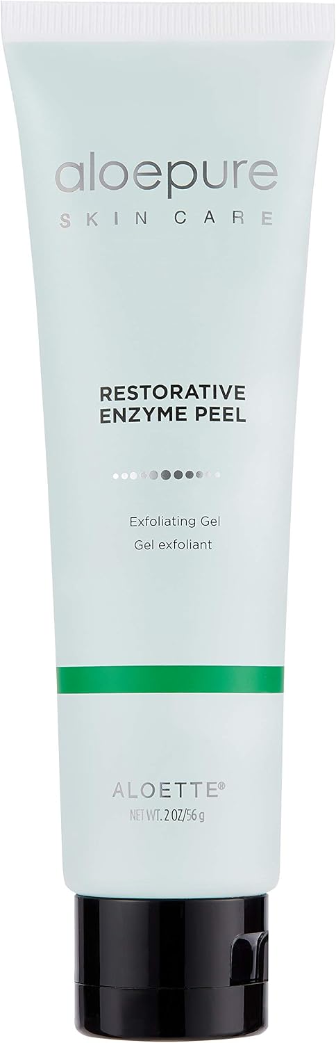 Aloette Aloepure Restorative Enzyme Peel Exfoliating Gel, Deep Cleansing Face Mask, Softens and Exfoliates with No Downtime