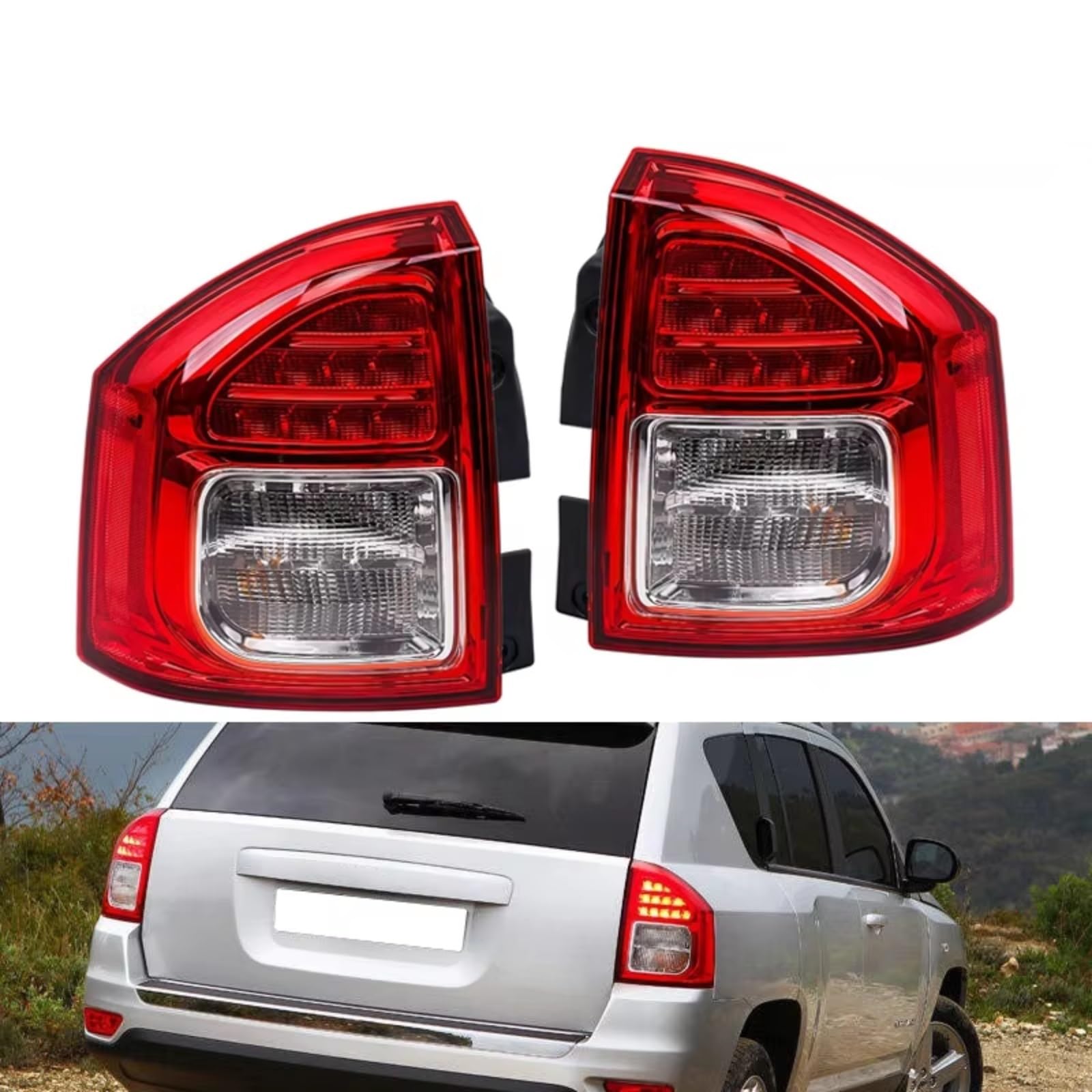 Fanale Fanalino Posteriore Paraurti Posteriore Fendinebbia Indicatore Direzione Spia Fanale Posteriore Gruppo 5182543AC Compatibile Con Jeep Per Compass Versione USA 2011 2012 2013(Right)