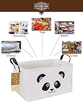 Vista 3 de HUNRUNG - Cesta de almacenamiento rectangular, lindo organizador de tela para juguetes de mascotasniños, libros o ropa. Perfecta para habitaciones