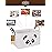 HUNRUNG Rectangle Storage Basket Cute Canvas Organizer Bin for Pet/Children Toys, Books, Clothes Perfect for Rooms/Playroom(Rectangle Panda)