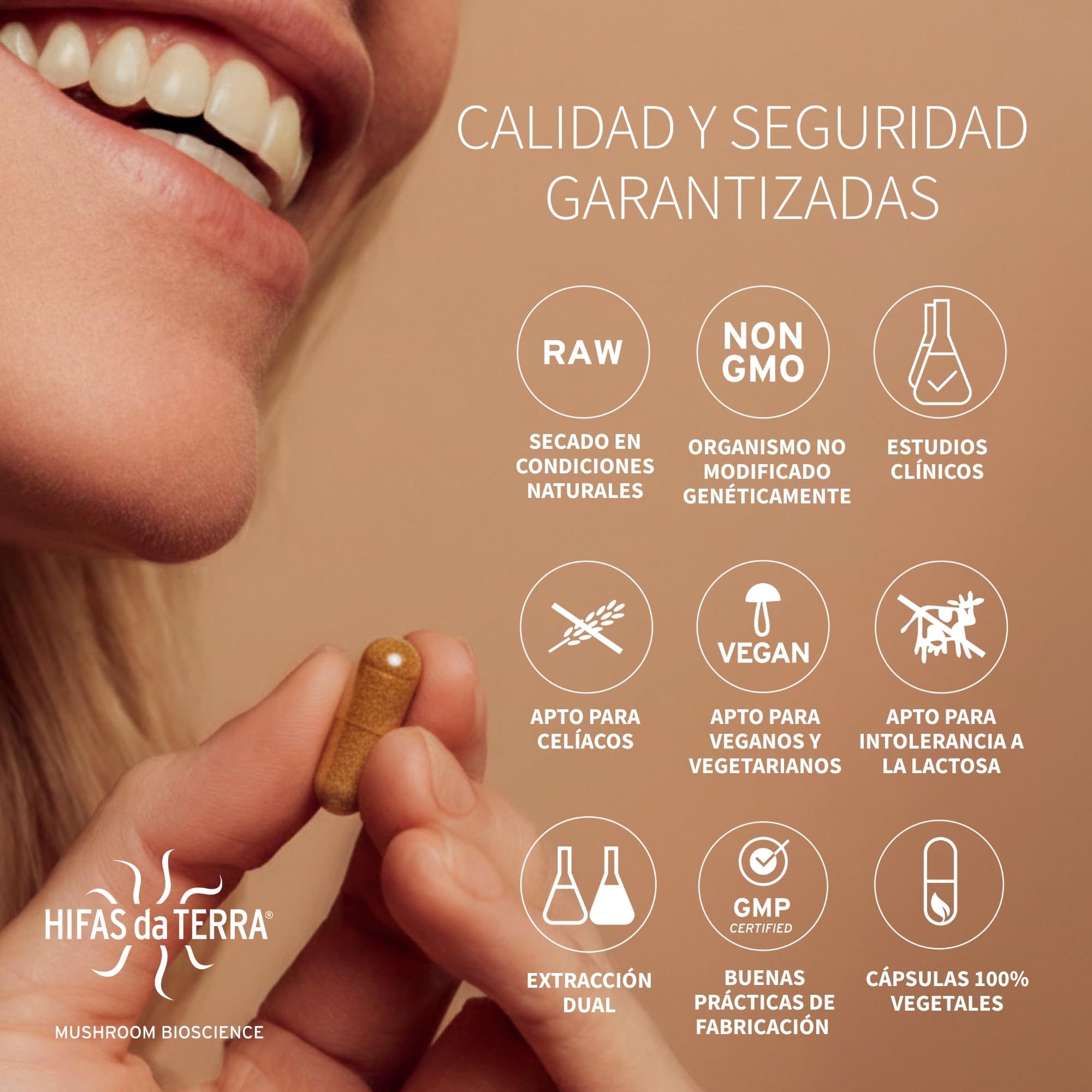HIFAS DA TERRA - Mico-Cord Extracto Puro de Cordyceps + Vitamina C Natural - Extracto de Hongos - Energía, Vitalidad, Rendimiento Físico y Recuperación Natural - Bote 70 Cápsulas