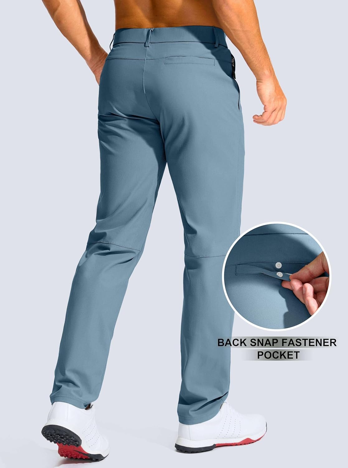 Men's Golf Pants - 30"/32"/34" Slim Fit Stretch Lightweight Dress Pants for Men with Zipper Pockets Casual Work - Image 3