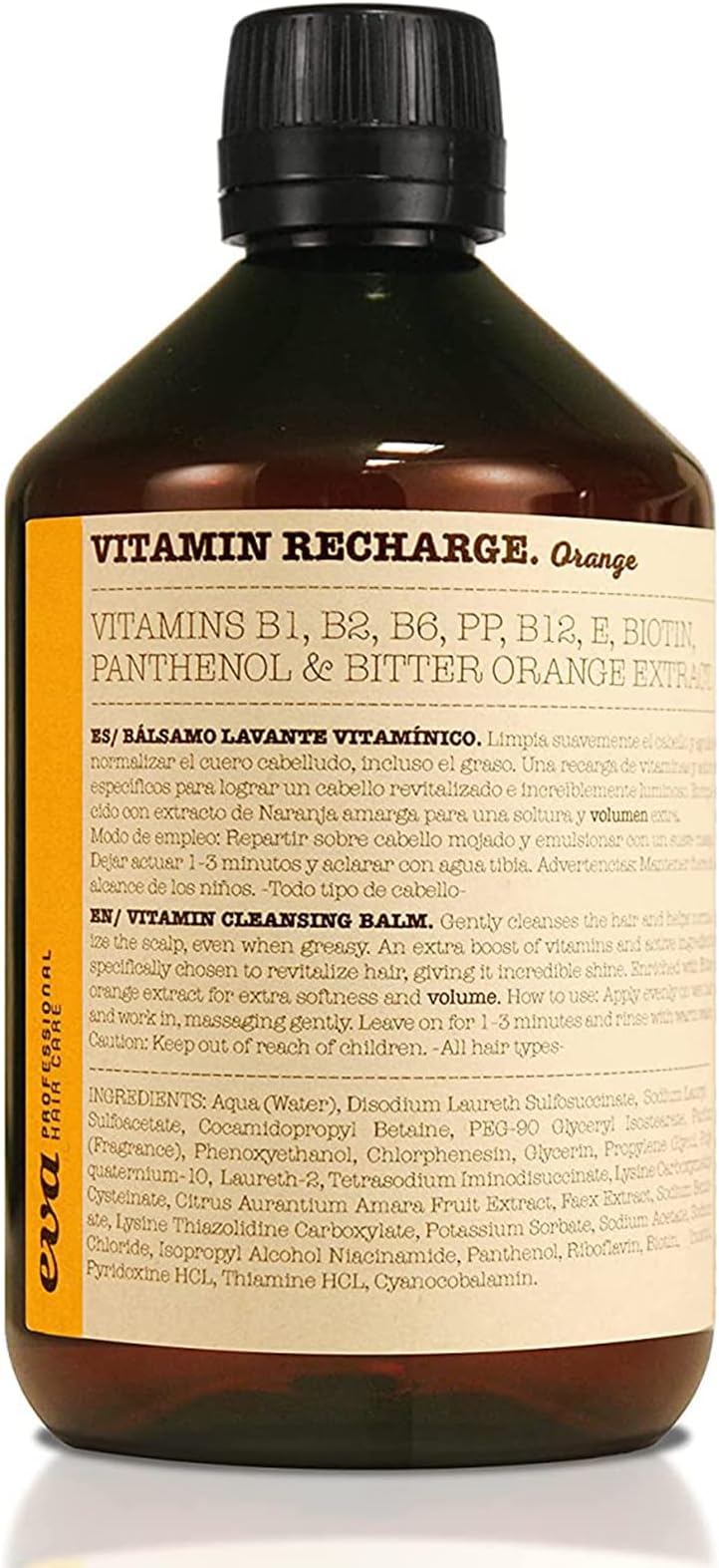Vitamin Recharge Salt-Free Orange Scented Shampoo 500ML for Women-Adults, Unisex, All Hair Types, Topical Hair Regrowth Treatment
