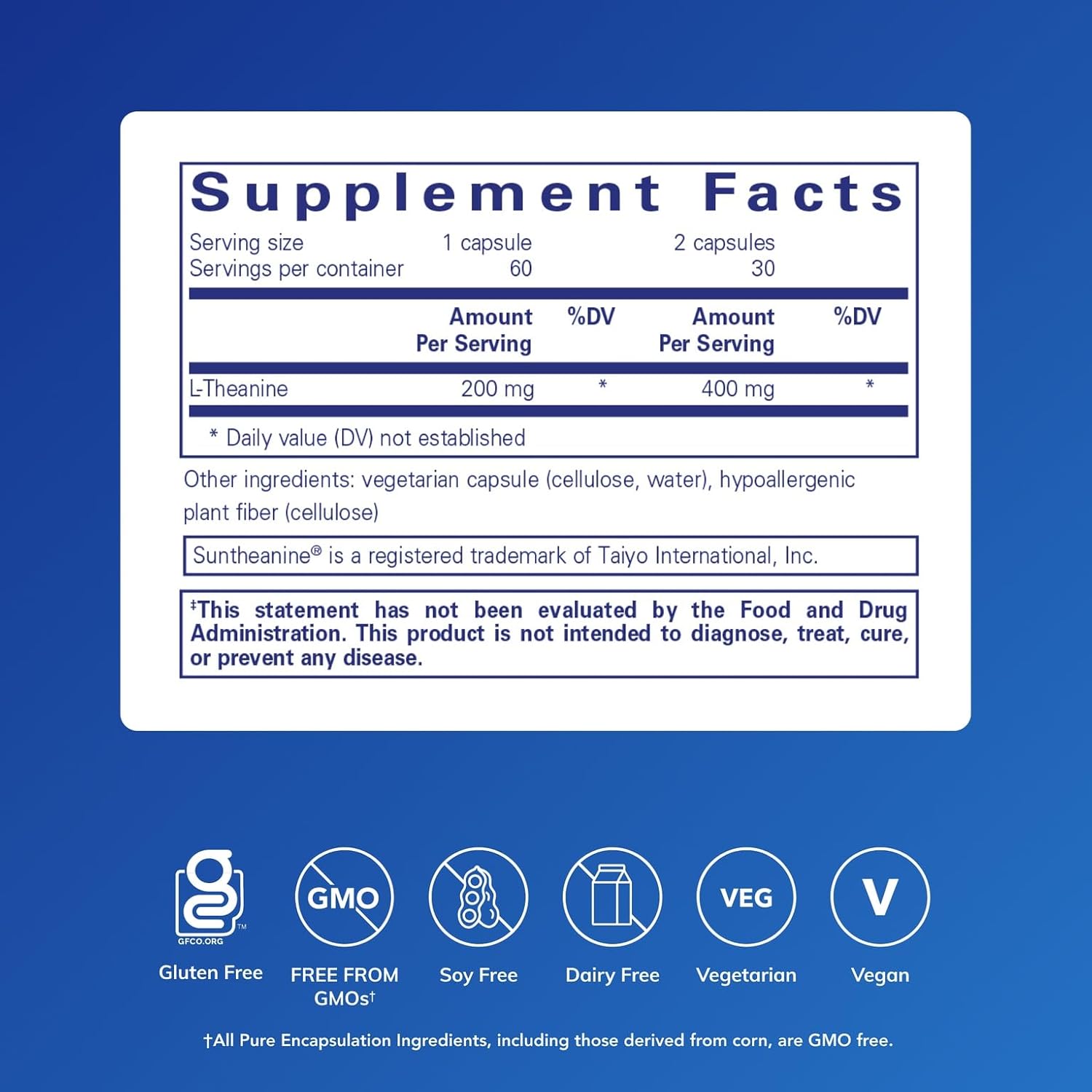 Pure Encapsulations L-Theanine - Amino Acid Supplement to Support Relaxation, Stress & Nervous System - 60 Capsules - Image 2