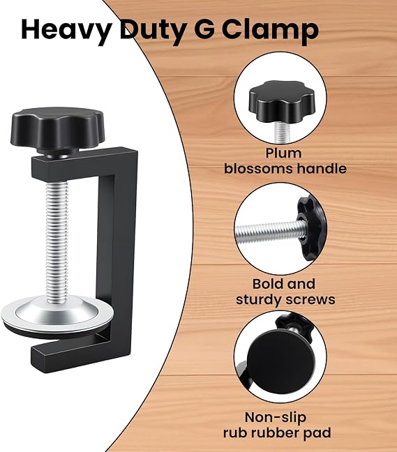 4PCS G Clamps for Woodwork, Quick Grip Wood Clamps Set, Adjustable 10-57mm Range, Compact Small Clamp for DIY Woodworking Projects
