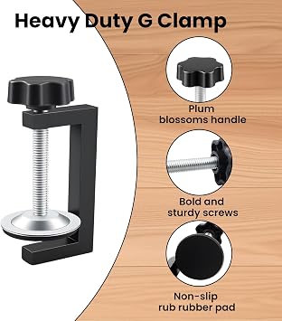 4PCS G Clamps for Woodwork, Quick Grip Wood Clamps Set, Adjustable 10-57mm Range, Compact Small Clamp for DIY Woodworking Projects