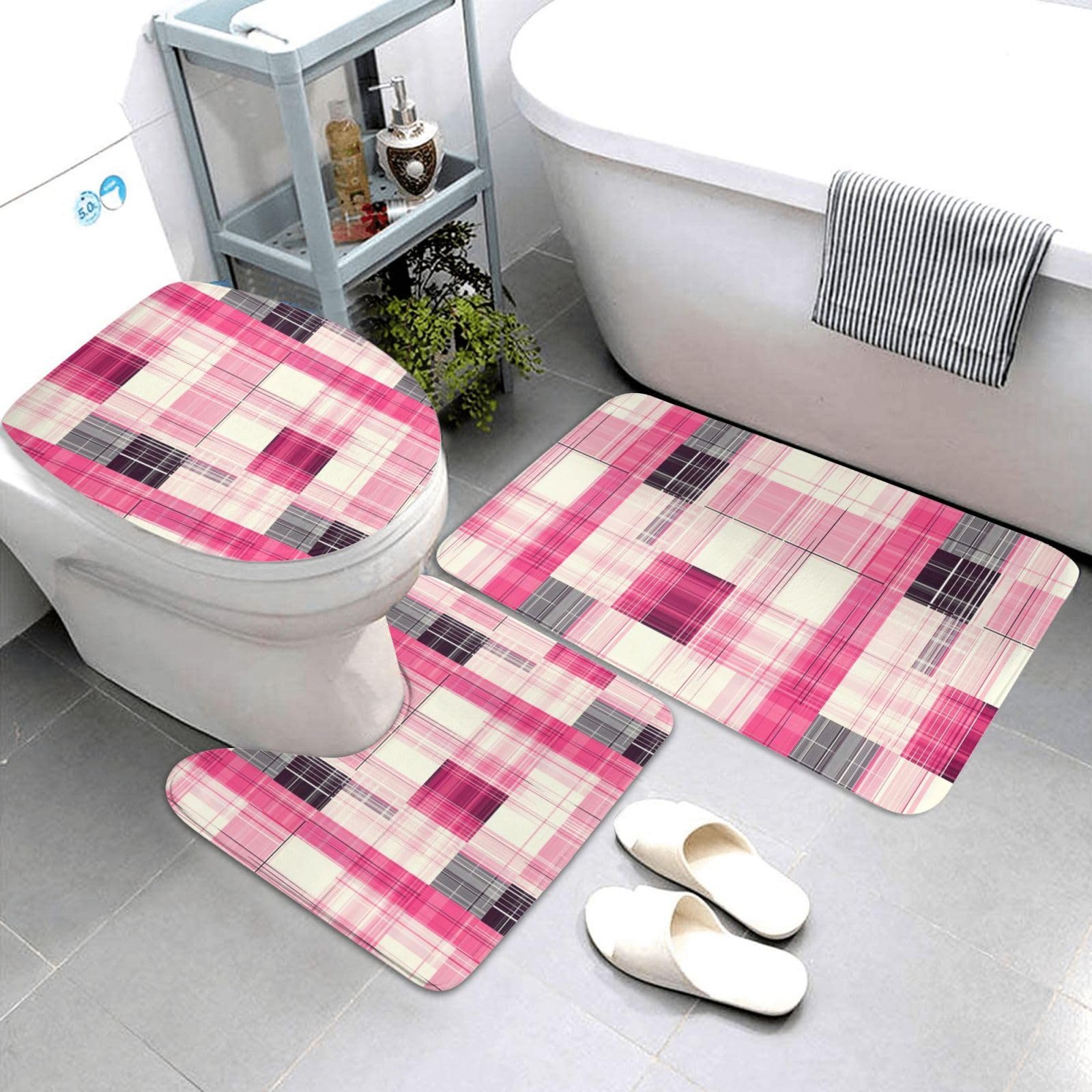 Tapis de bain rose tendance pour une décoration de salle de bain cocooning
