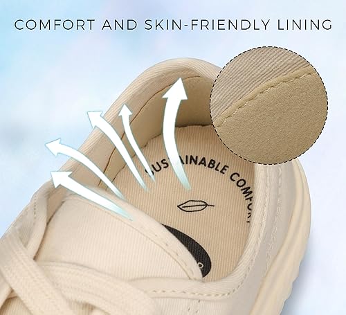 Miniatura 3 de LUCKY STEP Women 's Canvas Shoes Low Top Fashion Sneakers Lace-up Classic Casual Walking Shoes