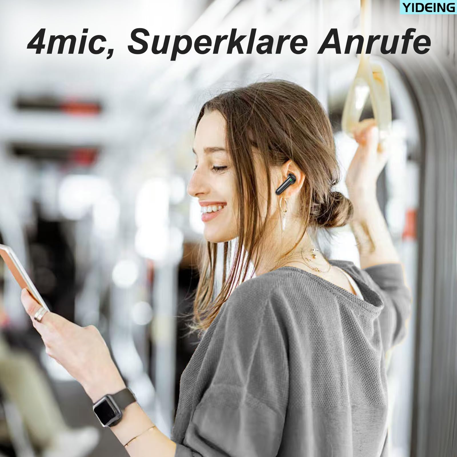 Auricolari Bluetooth senza fili,Auricolari Bluetooth 5.3,40 ore di autonomia con schermo di alimentazione LED, IPX7 impermeabile, con audio stereo Hi-FI,Intraauricolari con microfono, nero