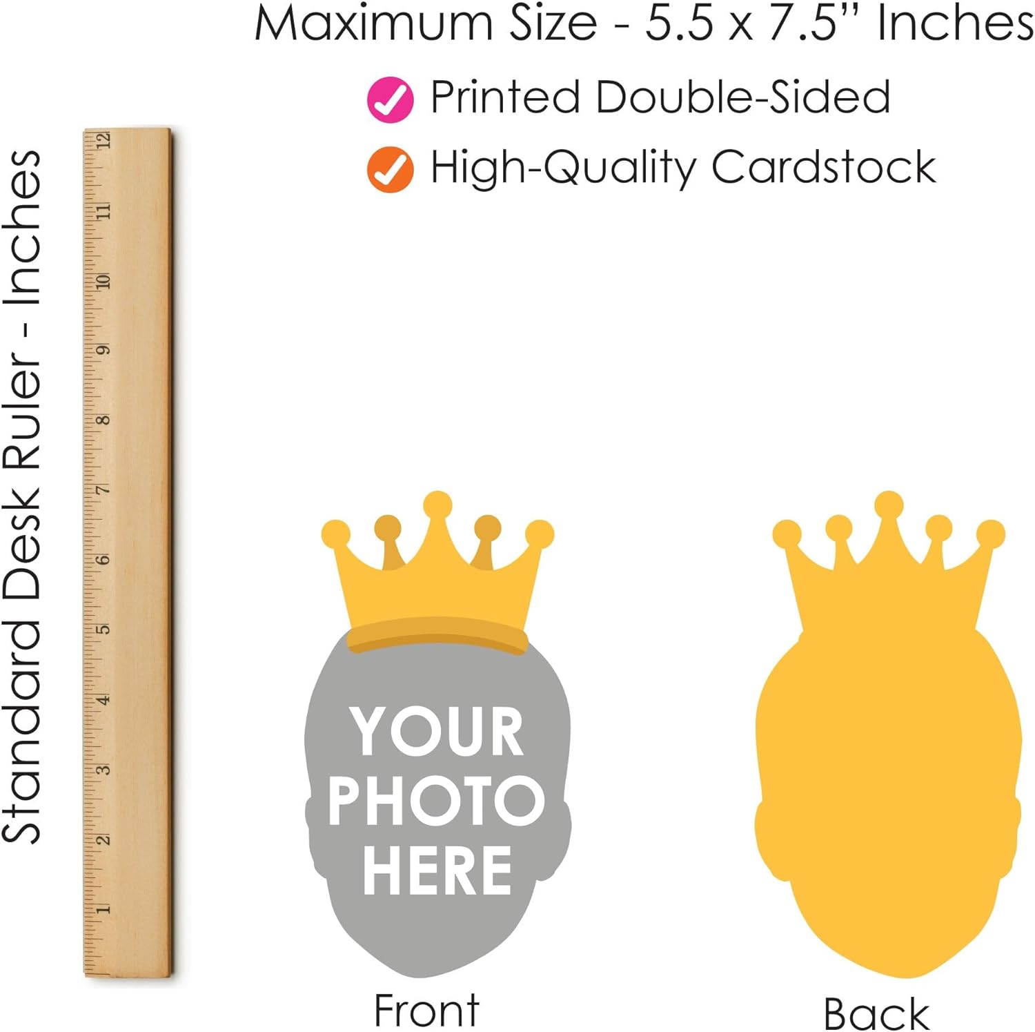 Big Dot of Happiness Custom Photo Head Cut Out Decorations - DIY Personalized Face Cutouts for Party Events, Professional Grade Cardstock, 20-Piece Set