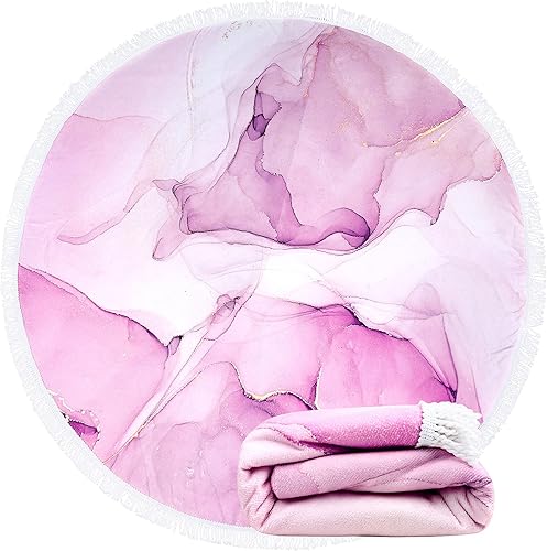 Violet Mist Toallas de playa de microfibra de gran tamaño, redondas, teñido anudado, sin arena, de secado rápido, hippie, bohemio, circular, toalla