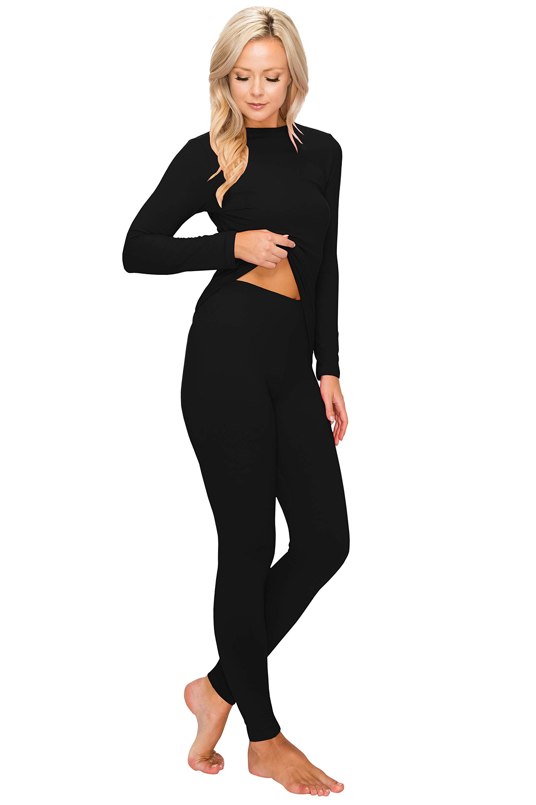 Juego de ropa interior térmica para mujer, de Always - Negro - Small