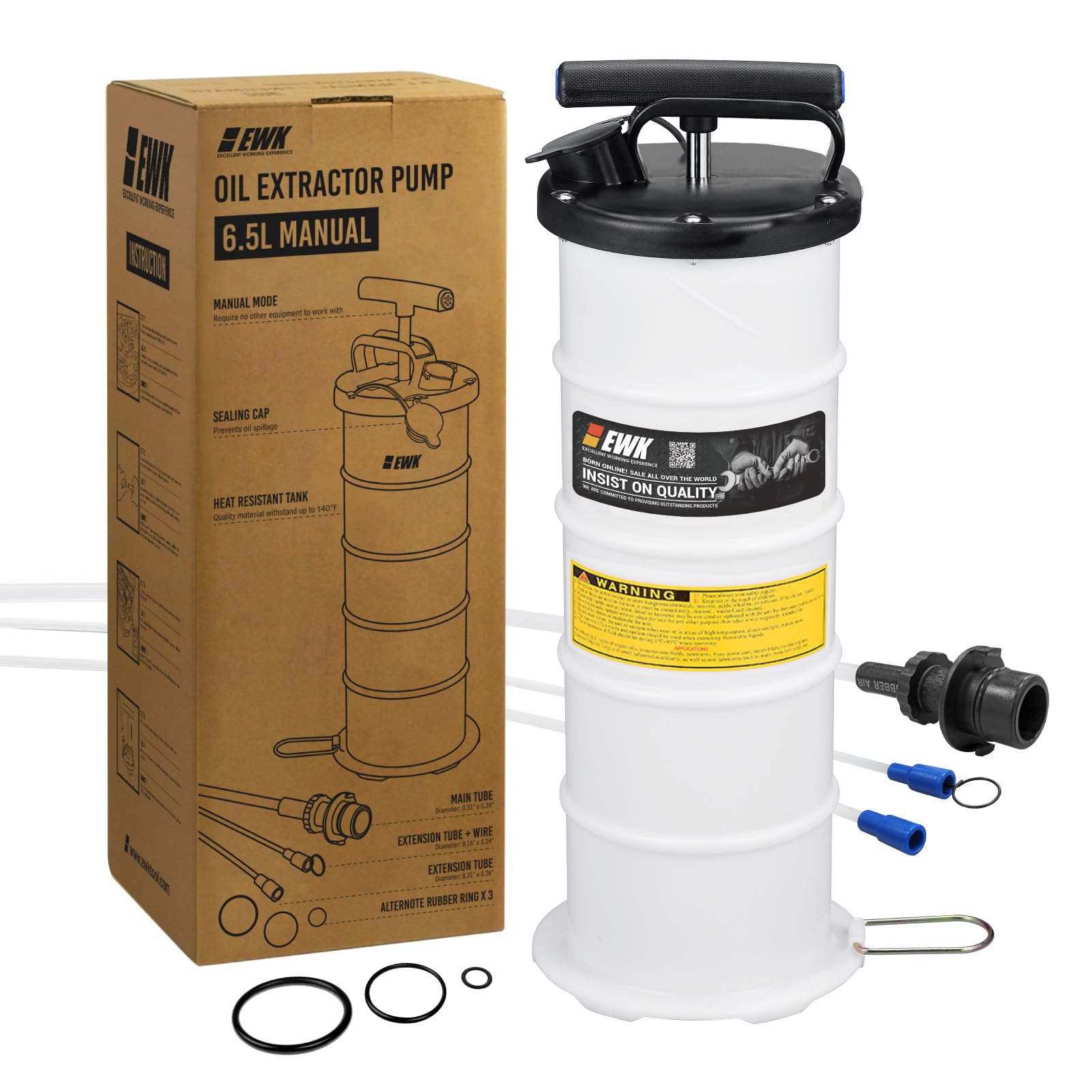 EWK 6.5L Manual Oil Extractor Pump for Automotive Fluids, Cars, Jet Skis, and More