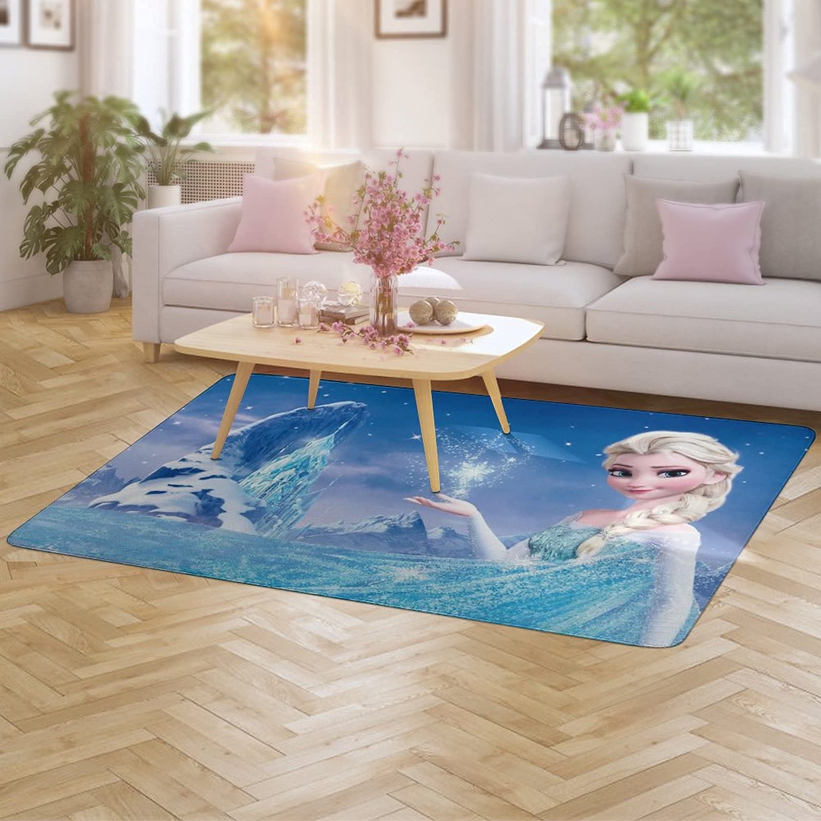 Amazon | アナと雪の女王 ラグ カーペット 洗える ラグマット 滑り止め
