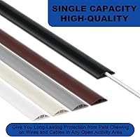 Vista 4 de Cubierta para cable de suelo de 10 pies, para ocultar el cable gris, cubiertas duraderas para cables en el suelo, cubierta de cable de alimentación