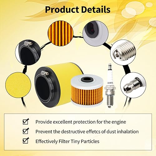 Miniatura 4 de TIANYAN 17254-HN5-670 Filtro de aire con filtro de aceite/kits de bujías de repuesto para Honda Rancher TRX350FE TRX350TE TRX350TM 2000-2006;
