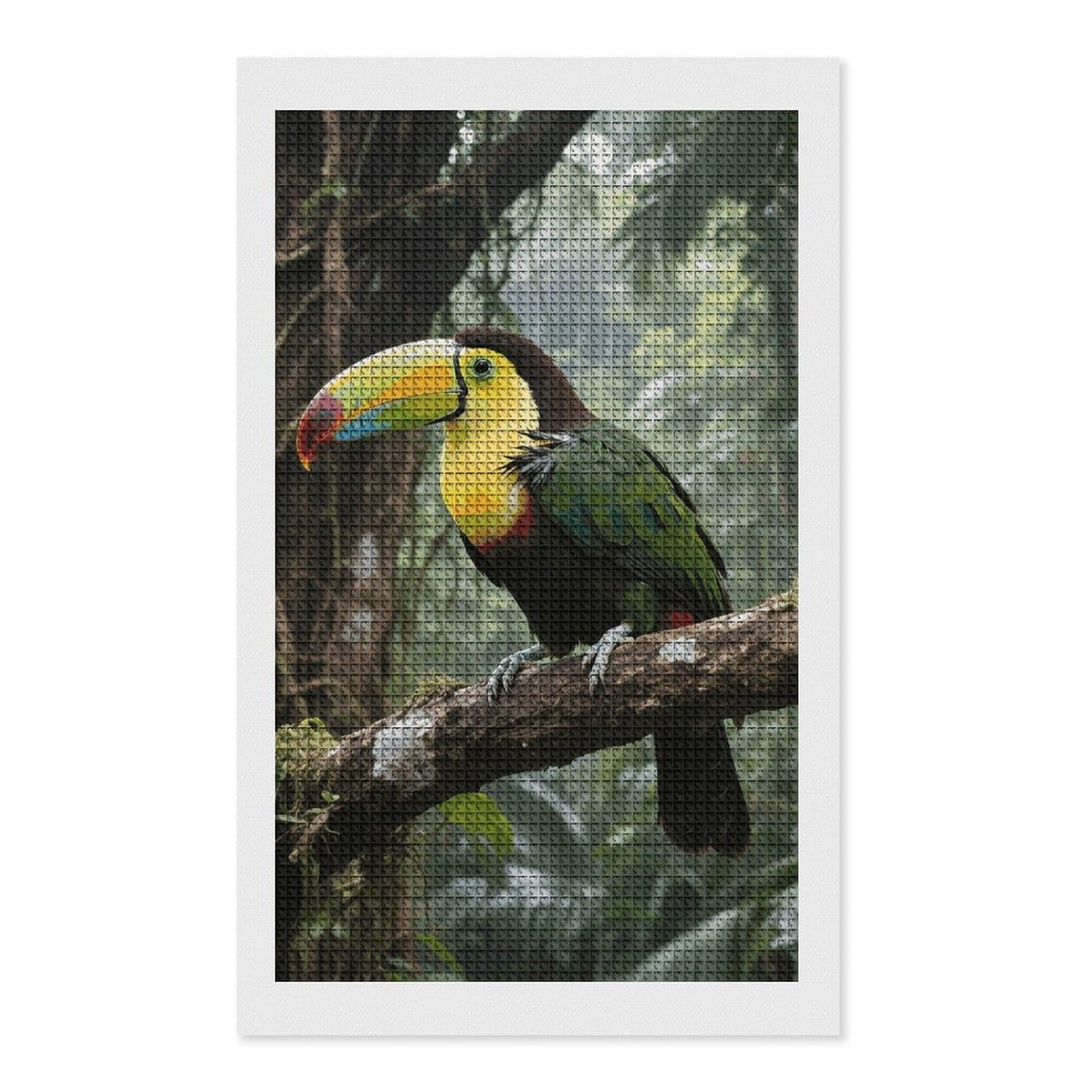 FodPand Parrot Bird 5D Diamond Painting Kits for Adults Beginners Full Drill Square Diamond Dots Pictures Gem Art Supplies for Home Wall Room Decoration DIY Craft Set Gift 12X20