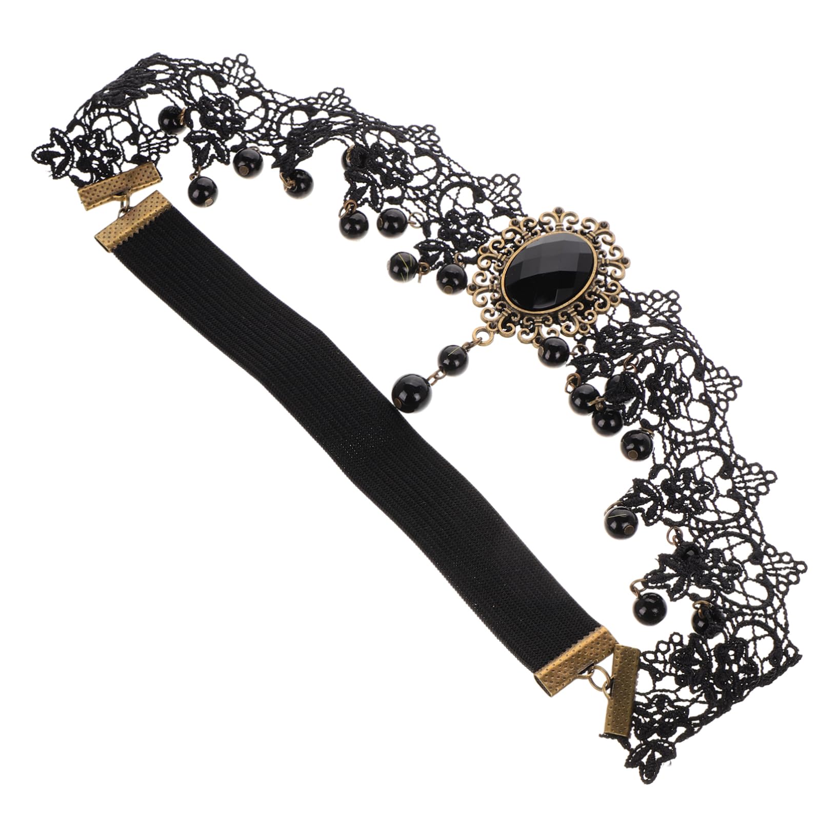 Healeved 4 Stück Gothic Lace Choker mit Kristallanhänger und Teardrop Design Halloween Accessoire für Damen für Maskenbälle und Besondere Anlässe