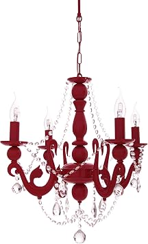 Umur Lighting Bella retro 4-pack Red crystal stone chandelier