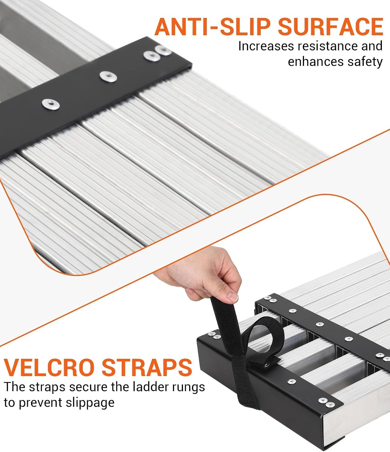 Garvee Aluminum Telescoping Work Plank, 6-9FT Adjustable Work Platform with Anti-Slip Surface, 440LBS Capacity Aluminum Work Plank, Equipped with Skid-Proof Platform Scaffold Ladder Accessory