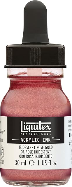 Liquitex 4260227 Liquid Professional Acrylic Paints - Ink, 30 ml, Highly Pigmented Airbrush Paint, Iridescent Pink Gold