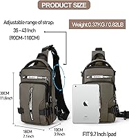 Vista 28 de Mochila cruzada pequeña negra para hombre y mujer, H-Negro, S, Moda