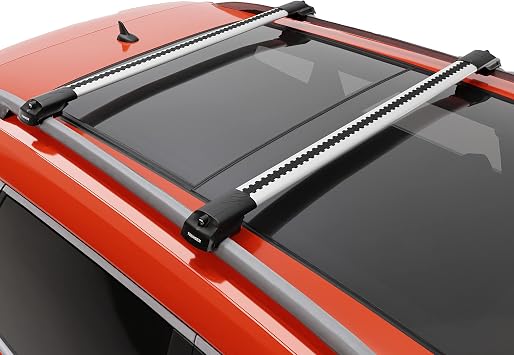 TRX1 Roof Rack For SEAT ATECA SUV 2016-ONWARD Grey Aluminium Roof Rack Cross Bars Lockable - Fit Raised Side Rails Roof Rails Cross Bar, Rail Carrier
