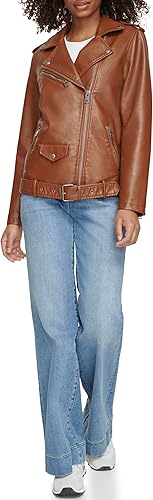 Miniatura 6 de Levi's Chaqueta de motocicleta de cuero sintético de gran tamaño para mujer (talla estándar y grande)