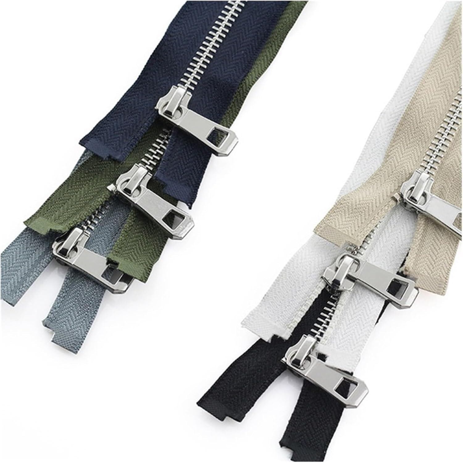 zamki do szycia, 5# Zamki błyskawiczne 55/65/75 cm Zamek błyskawiczny z otwartym końcem do samodzielnego szycia Akcesoria odzieżowe kurtki, płaszcza, odzieży, butów(Gray,55CM)
